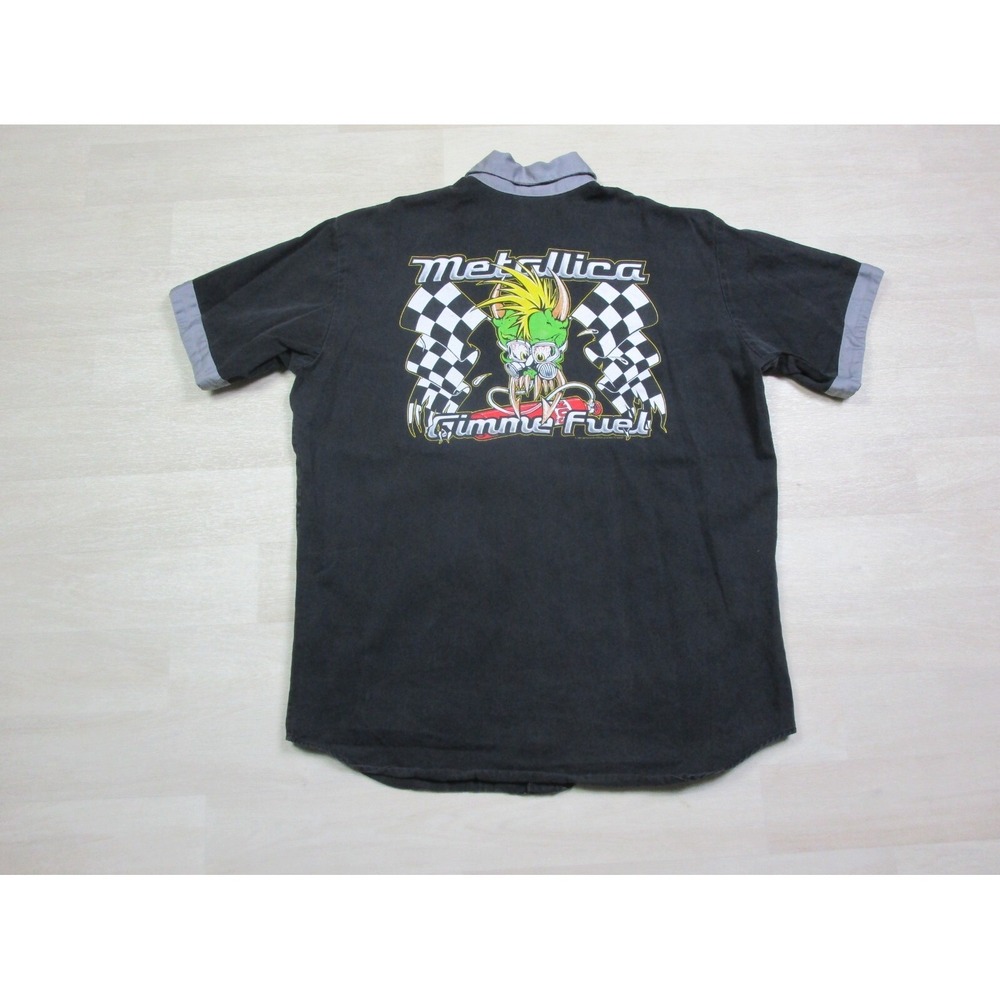 Vintage METALLICA Band Bowling T Shirt (XL) 1990's "Gimme Fuel" Giant Tag Racing